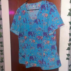 Plus size scrub top